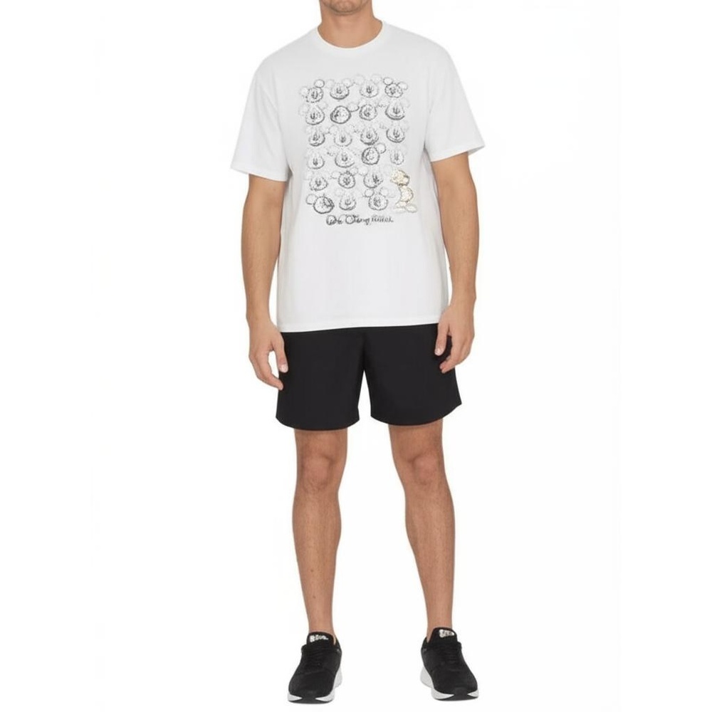 Mickey Mouse Hanes Mens White Cotton Walt Disney World Crewneck T Shirt Large